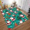 Christmas Santa and Tree Pattern Carpet for Home Decoration - Green Suitable for use as an anti-slip for living room bedroom sofas