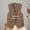 Korean Style Trendy Women's Sleeveless Vest Suit Jacket