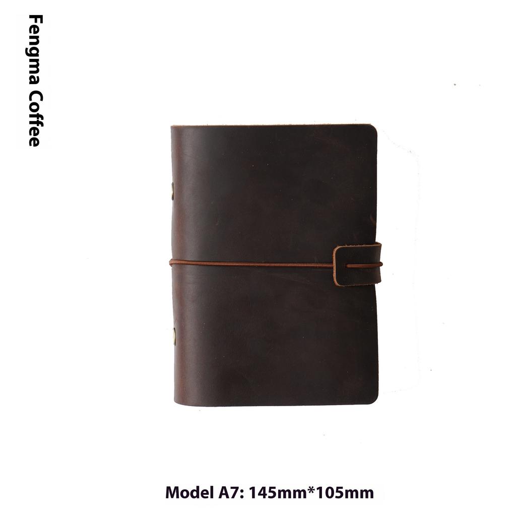Handmade First Layer Cowhide Book Genuine Leather Hand Account Binder Notebook Retro Nostalgic Travel Diary