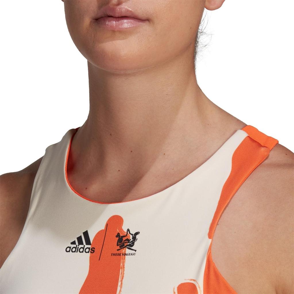 Tebe Magugu Tennis New York Tank Top MLQ28 Ecru Orange L [Adidas] Y-Back Women's Tint/Impact (HT4235)