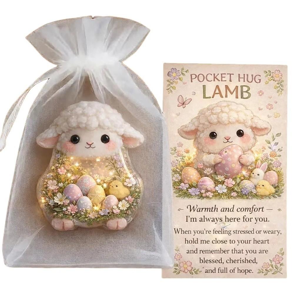 Easy To Carry Handmade Easter Pocket Hug Card Surprise Element Thoughtful Easter Surprise Card Acrylic Plane Rabbit Theme