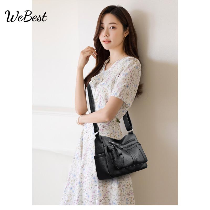 Solid Color Shoulder Crossbody Bag