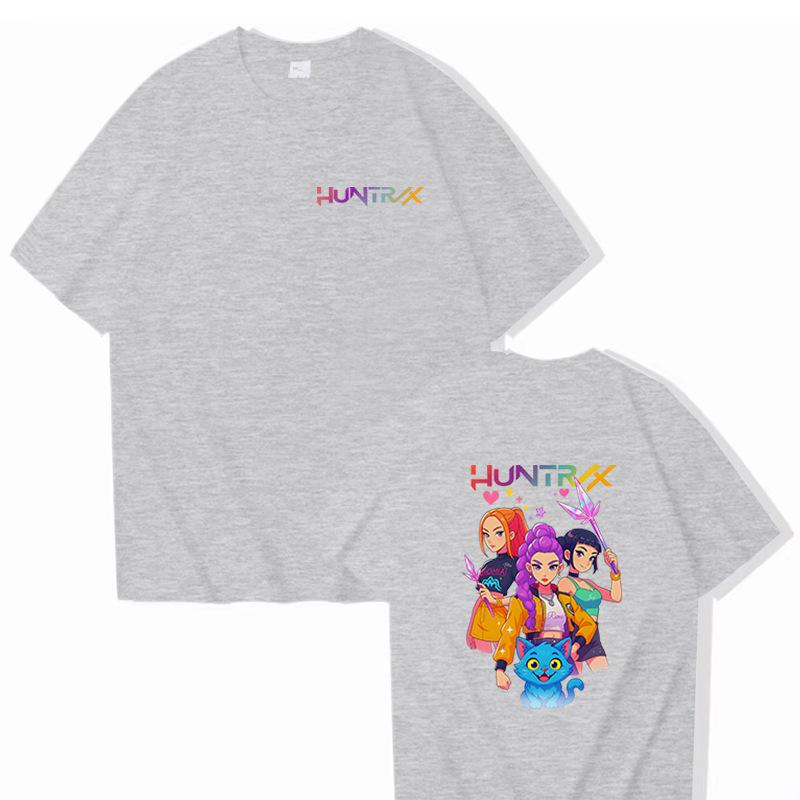 K-POP Demon Hunter Women's Style Sportswear Casual Shirt Men's New Summer T-Shirt Girls' Round Neck Short Sleeve Cartoon Print