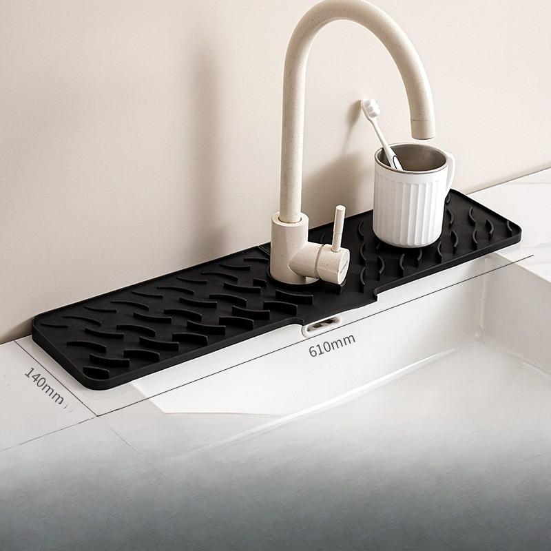 Water-draining Pad, Wavy Suction Cup, Silicone Faucet, Kitchen Sink, Storage Pad, Washbasin Leak-proof