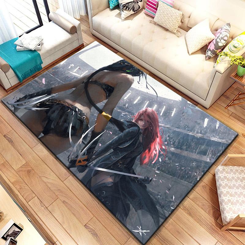 Bivariate ghostblade beautiful Painting Carpet for Living Room Large Area Rug Black Soft Carpet Home Decoration Mats Boho Rugs
