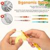 5Pcs Aluminium Crochet Hooks Ergonomic Crochet Needles with Flower Handle Knitting Hooks Set for Knitting Sweaters Scarves Socks