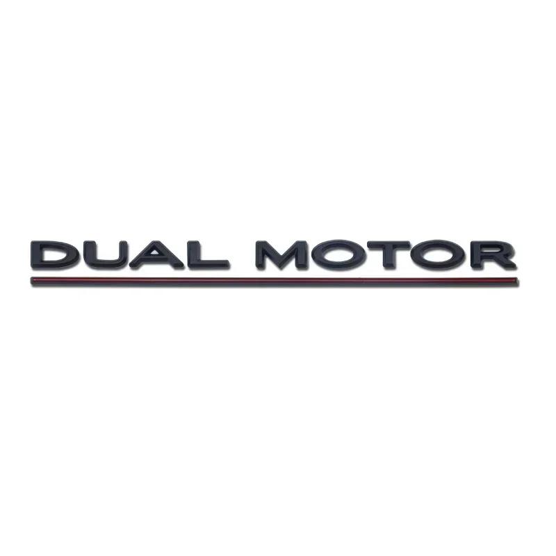 ABS Dual Motor Letters Rear Boot Tailgate Trunk Logo Emblem Badge Car Sticker Decal for Tesla Model 3 Model X Model S Y