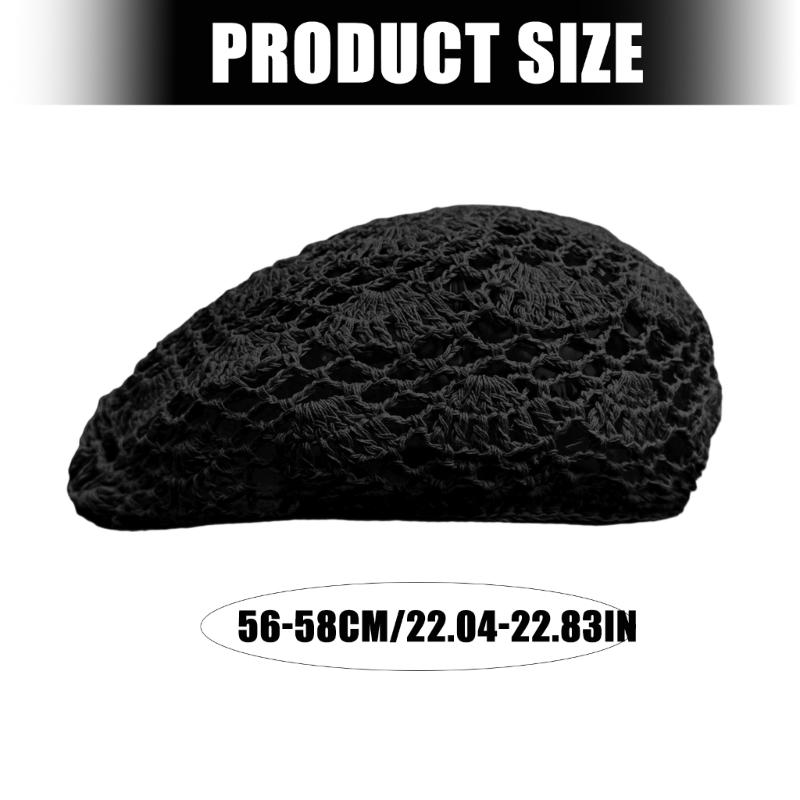 Cappello Berretto all'Uncinetto con Miscela di Cotone e Lino Traspirante Moda Leggero Cappelli Berretto all'Uncinetto per Donne e Ragazze