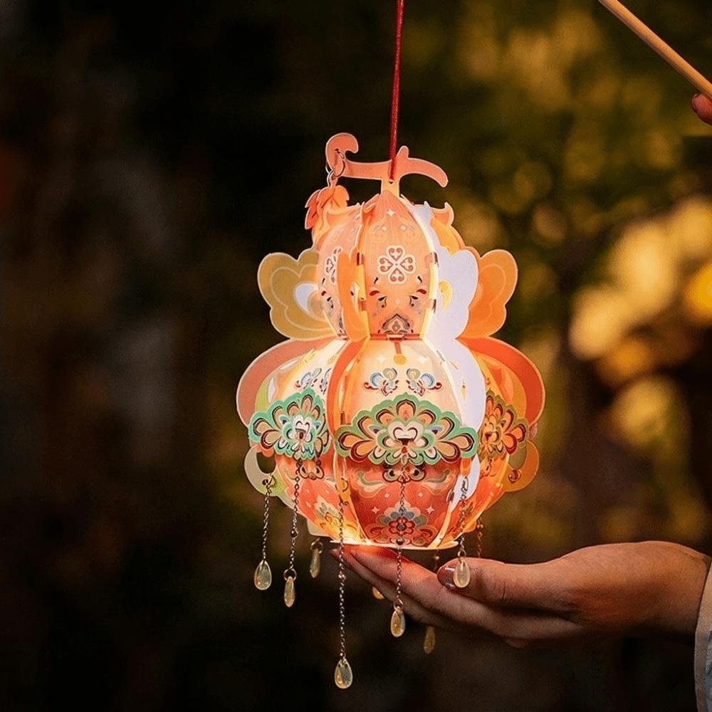 PVC Portable Gourd Lantern Handmade LED Lantern Toys Antique Lantern Hanfu Accessories