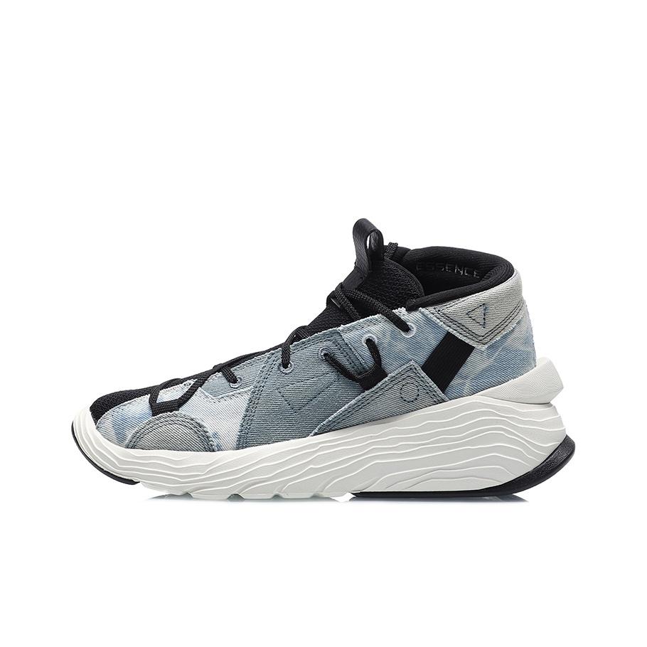 Li Ning Kung Fu Wudao Kung Fu Winterized Low Top Basketball Shoes Women Sneaker Black Blue AGBQ084-4