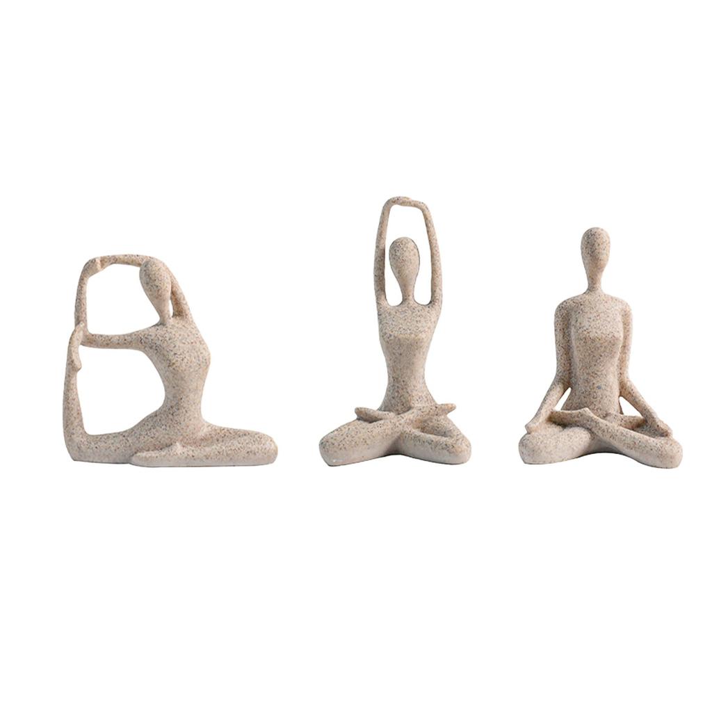 Lett Luksus Yoga Dansende Sportsfigurer Tredelt Sett Ornamenter Modell Soverom Stue Stue Arbeidsrom Hotell Vakker Dekorasjon