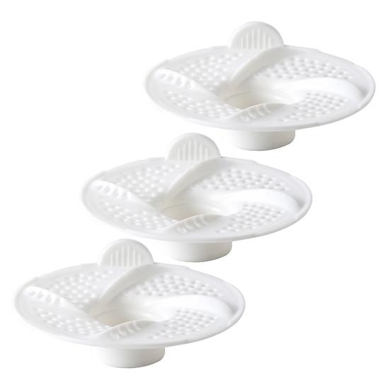 

3Pcs Hair Drain Catcher Design Easy-Grip Hair Catcher Strainer Handle Tub Rotating Drainage Drain Clog Preventer 3pcs білий