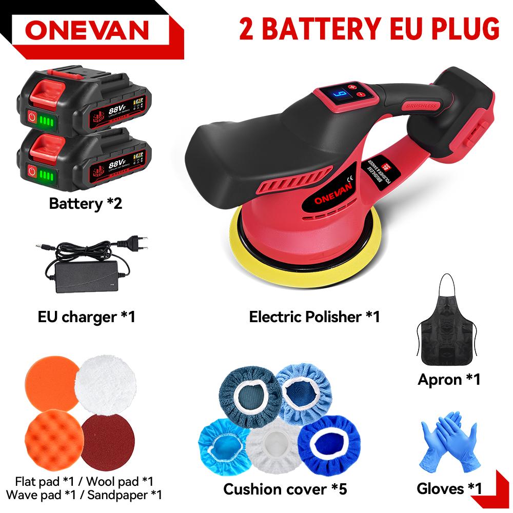 8500RPM Electric Polisher 6Gears Cordless Car Polisher Auto Electric Waxing Sanding Power Tool For 18v Battery Pin