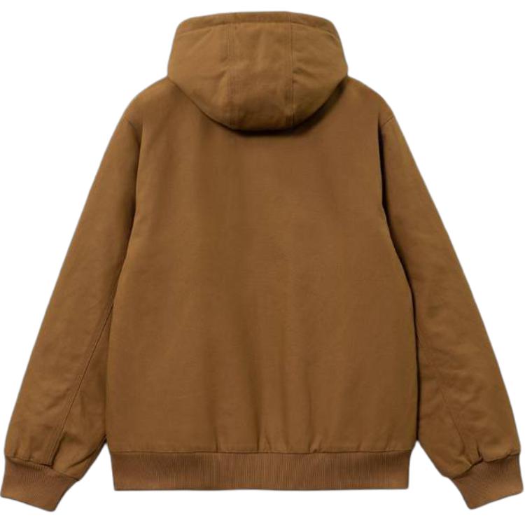 Carhartt WIP Logo Hooded Zip Long Sleeve Jacket Men Jackets Brown I023083-HZ-01