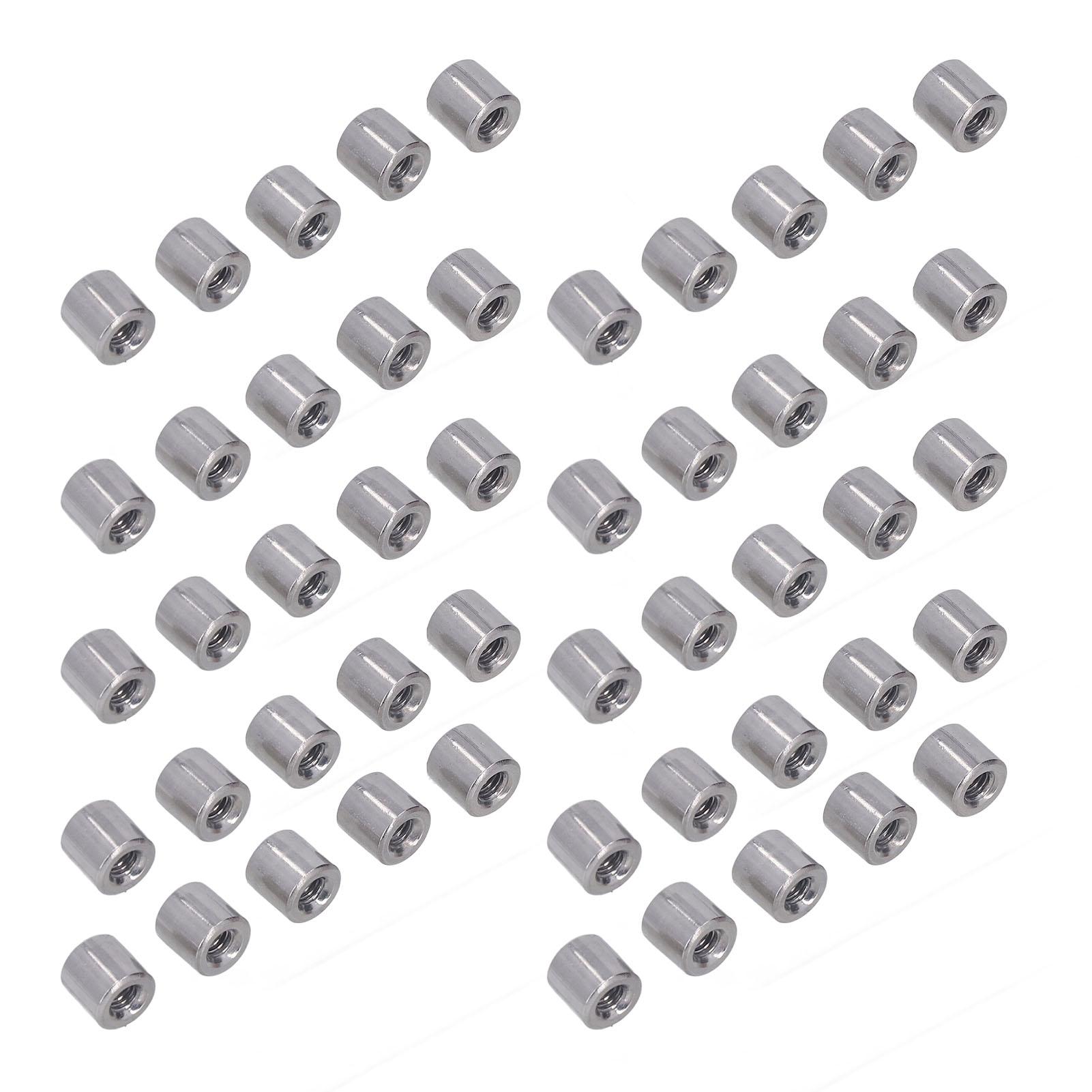 

50Pcs Coupling Nut Round M4 Stainless Steel Rod Connector Nut Female Thread Fastener