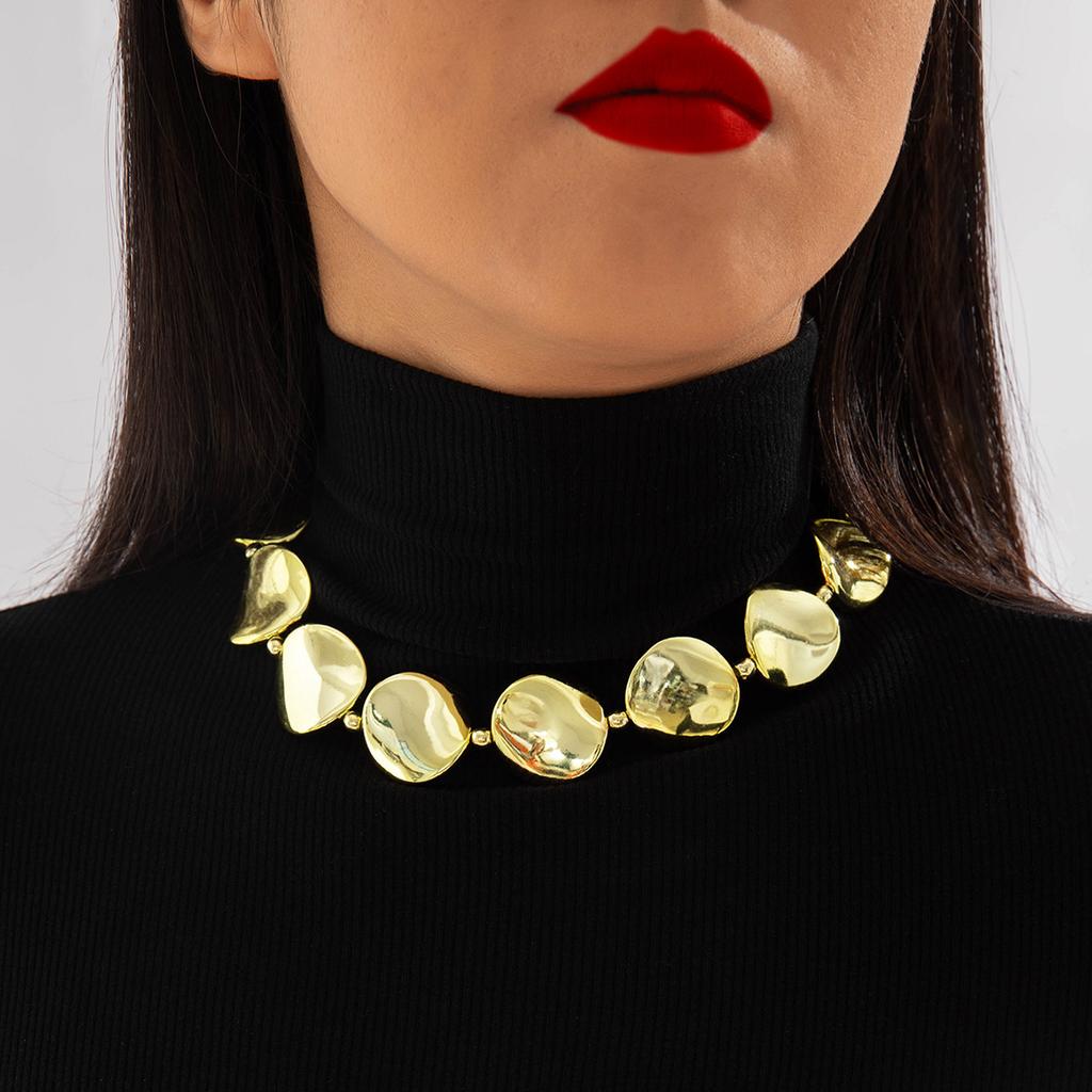 Letter Splicing Collarbone Chain European and American Style Geometric Rectangular Necklace Necklace Necklace Jewelry Women