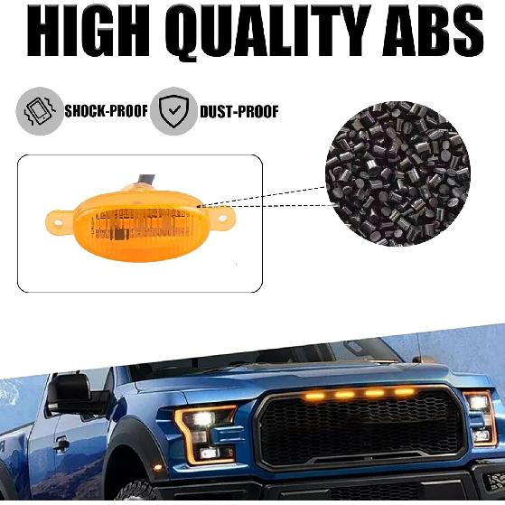 DUPLER 3 PCS Bright L-ed Grille Lights Fit For 2010-2014 Ford F150 Raptor SVT / 2017-2021 Ford F150 Raptor SVT Front Grille Daytime Driving Running