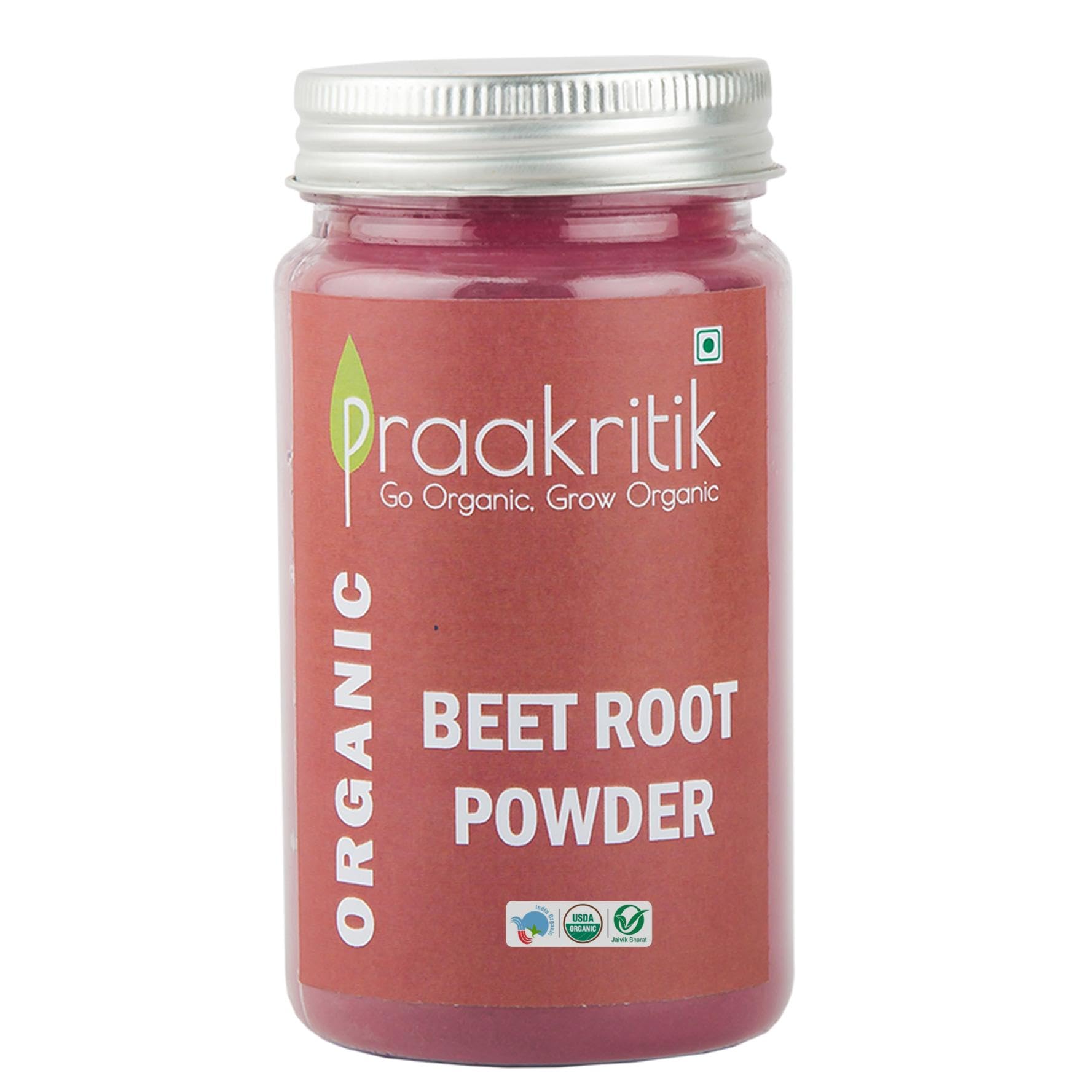 Praakritik Organic Beetroot Powder 100 Gram, 100% Organic, 100% Natural, 100% Vegetarian, Rich in Antioxidants
