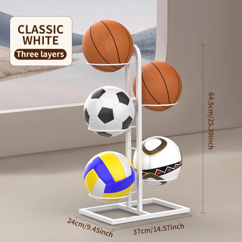Multi-Function Ball Rack: Basketball, Football & Volleyball Storage for Kids' Rooms