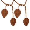 62KD 2Pcs Window Curtain Handknitted Tiebacks Bohemian Leaf Tassels Curtain Holdbacks with Wooden Beads for Drapes Tiebacks
