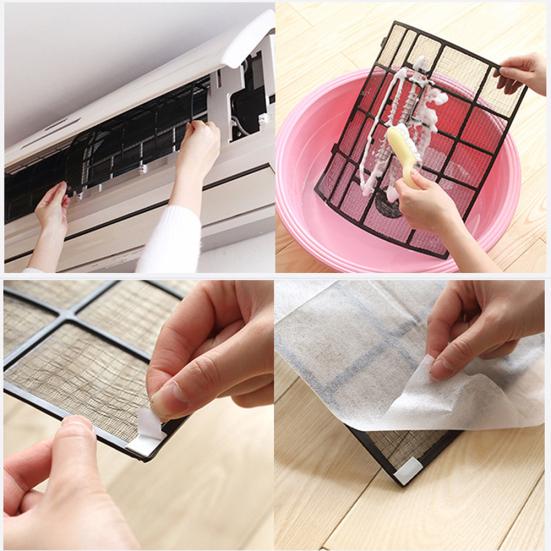2Pcs Cut Air Conditioning To Fit Anti-dust Outlet Filter Paper Purification Net