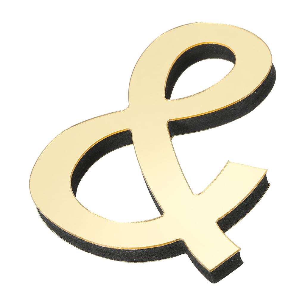 Adesivo de Parede Acrílico Espelhado 3D 10cm 26 Letras Inglesas Adesivos de Parede Decalques Autoadesivos Arte de Parede Murais Casa Festa Dourado Claro