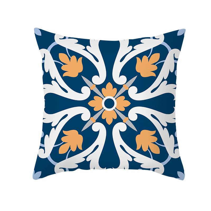 Colorful Geometric Pattern Series Peach Skin Pillowcase Simple Sofa Office Cushion Pillowcase