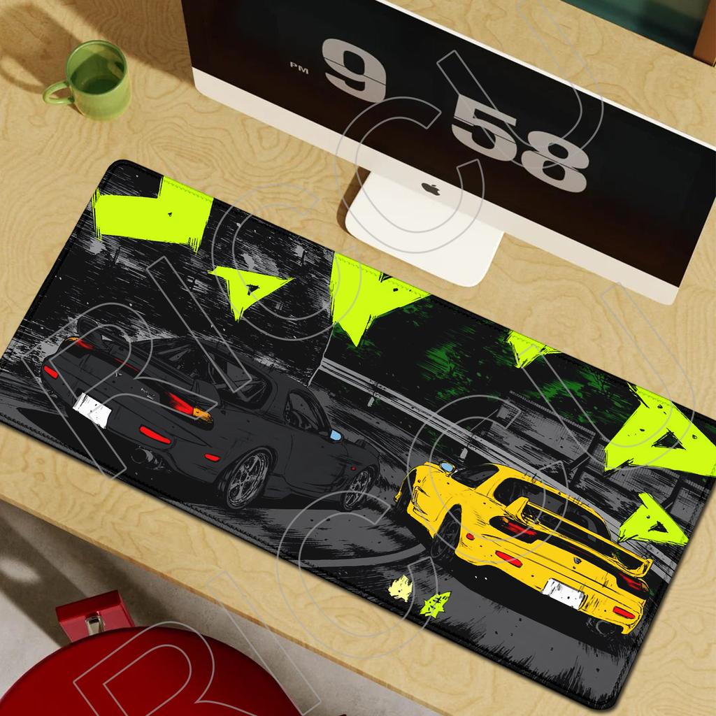XXL HD Gaming Mouse Pad Nonslip PC Accessories Anime Initial D Keyboard Mats Large Office Desk mat Rubber Carpet protective pad