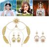Bohemian Hair Hoop Rhinestone Star Headband New Halo Crown Earring Set  Wedding