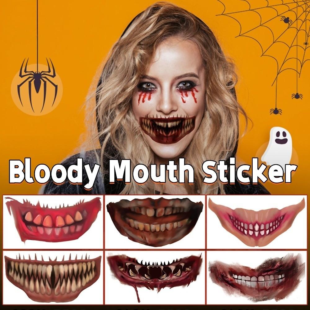 Long-lasting Zombie Cosplay Props Waterproof Bloody Makeup Tattoo Sticker  Party Supplies