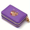 Women’s RFID Blocking Card Holder Wallet Double Zipper Coin Purse PU Leather Credit Card Organizer Compact Mini Wallet for Ladies Girls