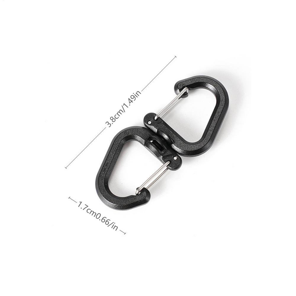 360 Rotating Double Carabiner Swivel Keychain Carabiner Multi-Use Outdoor S Chain Hooks Portable Backpack Locking Hooks