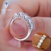 5mm Full Moissanite Row Ring for Women 5 Stones Bridal Wedding Band Jewelry CopperEngagement Ring Anniversary Gift