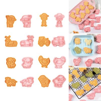 8 sztuk foremek do ciastek, wykrawacz do ciastek w kształcie zwierząt gospodarskich, foremki do ciastek, narzędzie do pieczenia, tekstura PP na spotkania rodzinne