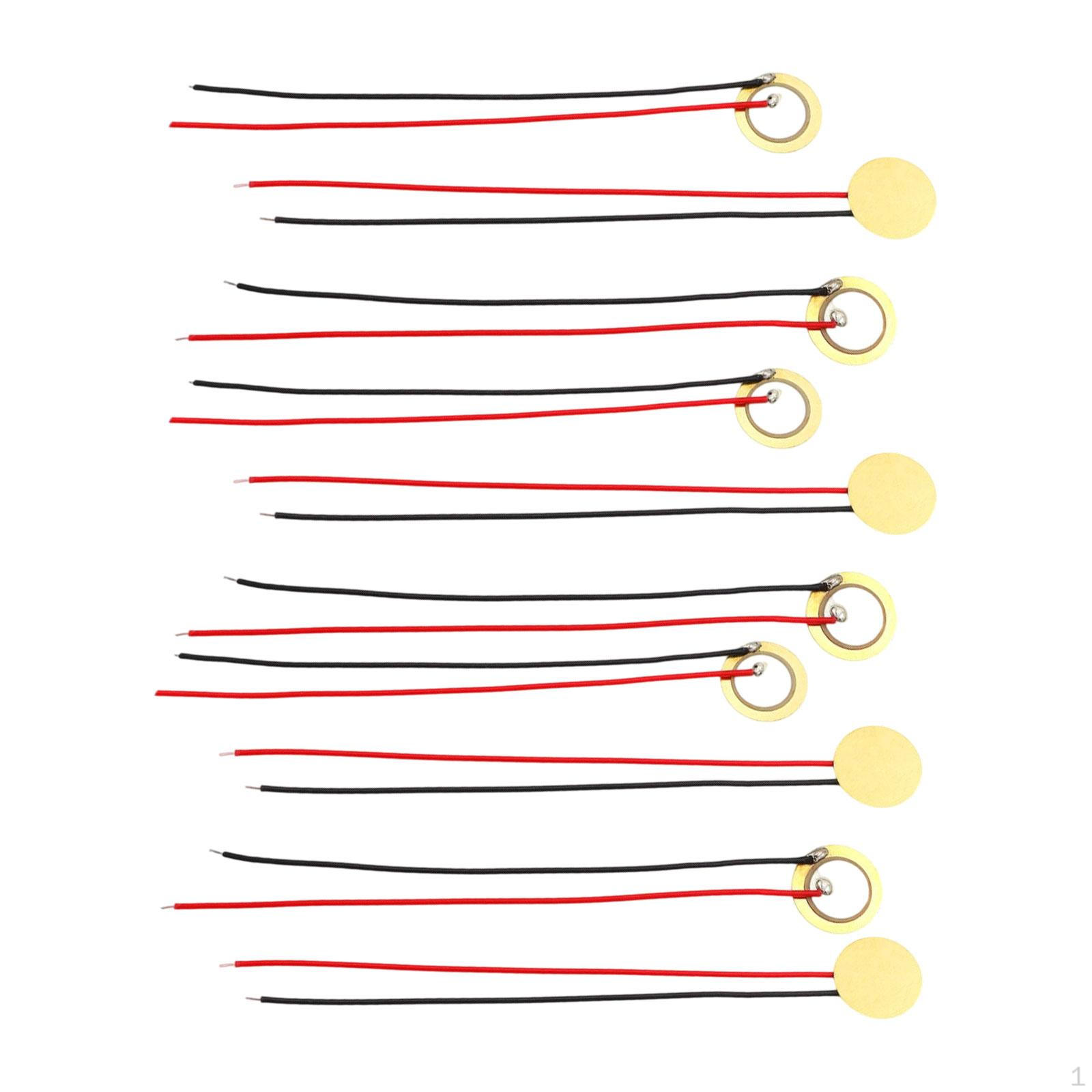 

10x 27мм Пьезодиск, Преобразователь, с проводами 4,72 дюйма, Элементы звуковых датчиков для акустической гитары