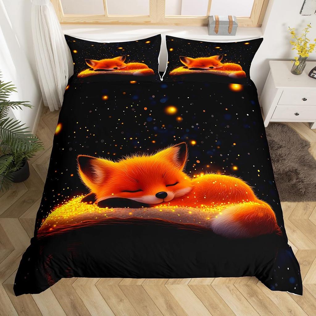 Feelyou Peacock Duvet Cover Twin Size Kids Peacock Feathers Design Floral Comforter Cover Set for Boys Girls Teens Animal Theme Bedding Set
