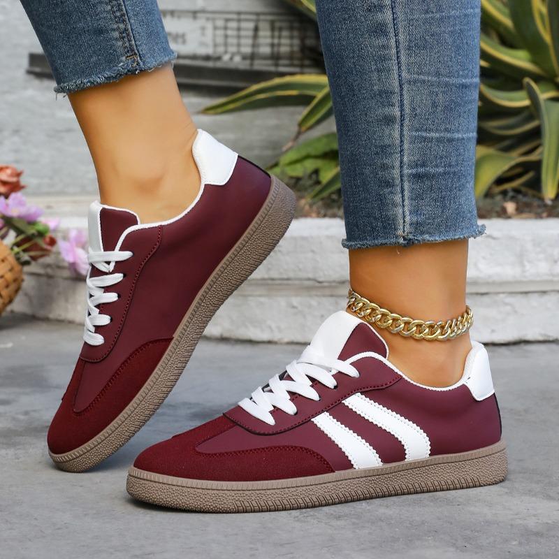 Women's German Training Shoes Spring and Autumn New Flat Retro Color-Block Casual Sports Board Shoes