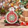Christmas Number Panel Sign, Bead Art Holiday Accent for Desk Display with 1-25 Date Marker and Wood Stand Home