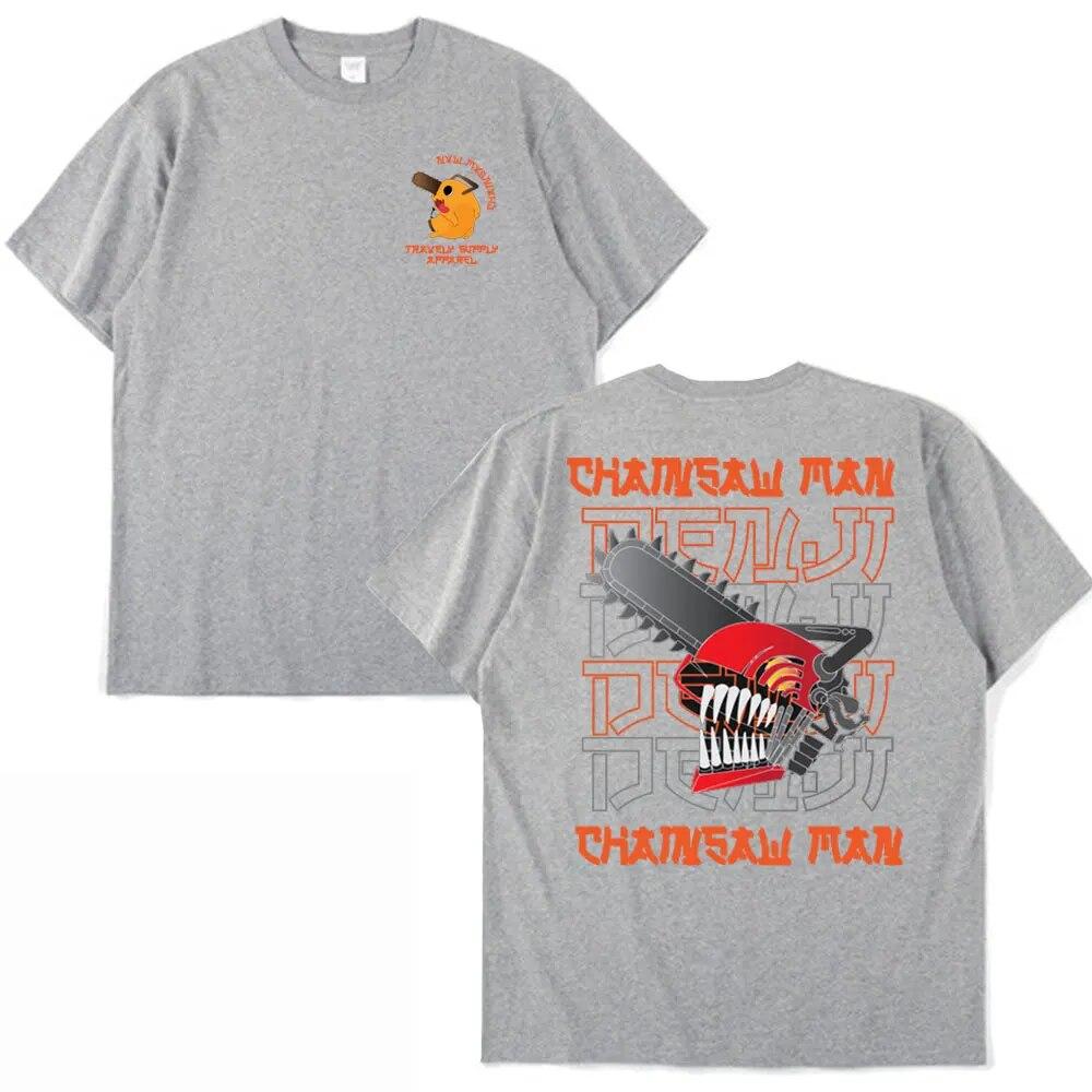 Anime Chainsaw Unisex T-shirt Unisex Women Unisexga Denji Pochita Casual Short Sleeve T-shirts Summer Cotton T Shirt Oversized Streetwear