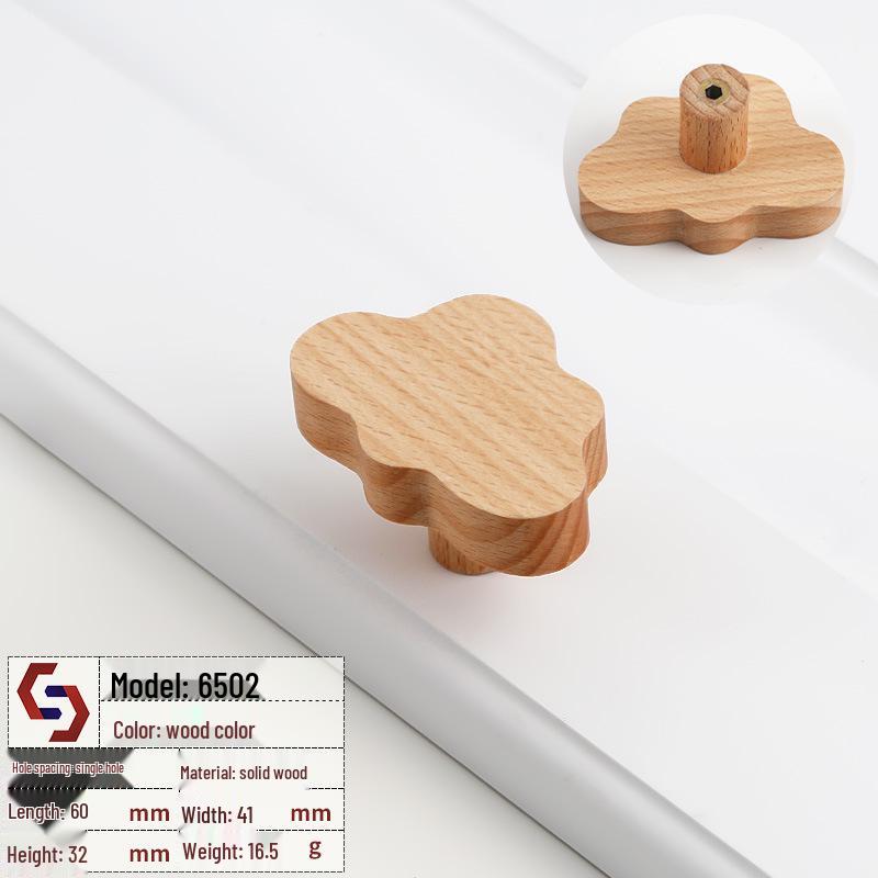 Creative Solid Wood Animal Door Handle for Children's Room Wardrobe, Drawer, and Cabinet