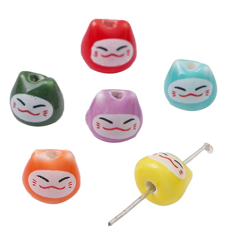 10-30Pcs Ceramic Printed Small Fish Beads For Jewelry Making DIY Charms Bracelet Necklace Crafts