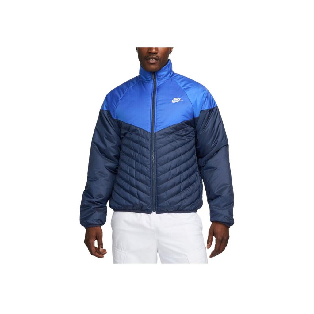 Nike Sportswear Windrunner Color Block Logo Print Stand Collar Long Sleeve Jacket Men Jacket Blue FB8195-410
