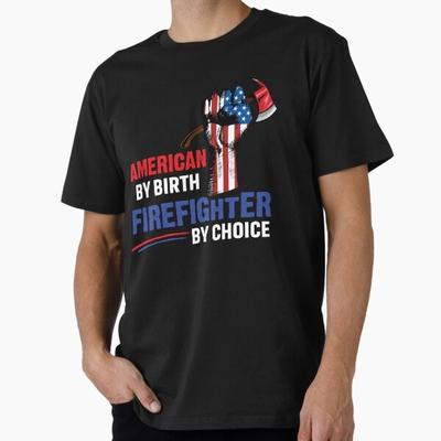 Present For Proud American Firefighter Premium T-Shirt M-2XL Gift,
