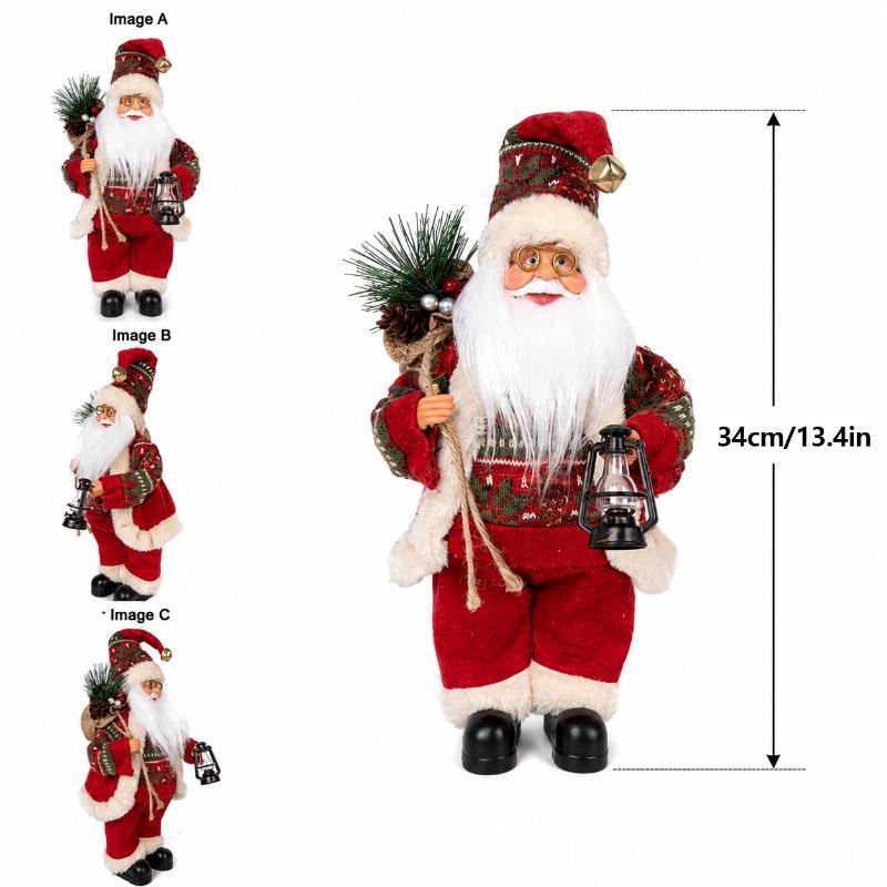 New Santa Claus Standing Figurine Christmas Decoration Window Display Ornament Home Decor Items And Gifts