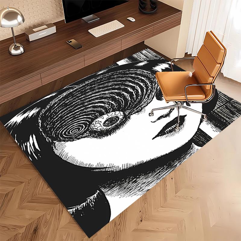 1pc Thriller Manga Junji Ito Tomie Print Area Rug - Soft, Washable Non-Slip Indoor Mat, Living Room, Home Office Decorative Rug,Office Decorative