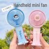 Cute Cartoon Mini Handheld Fan & Phone Holder - USB Rechargeable Portable Fan for Students