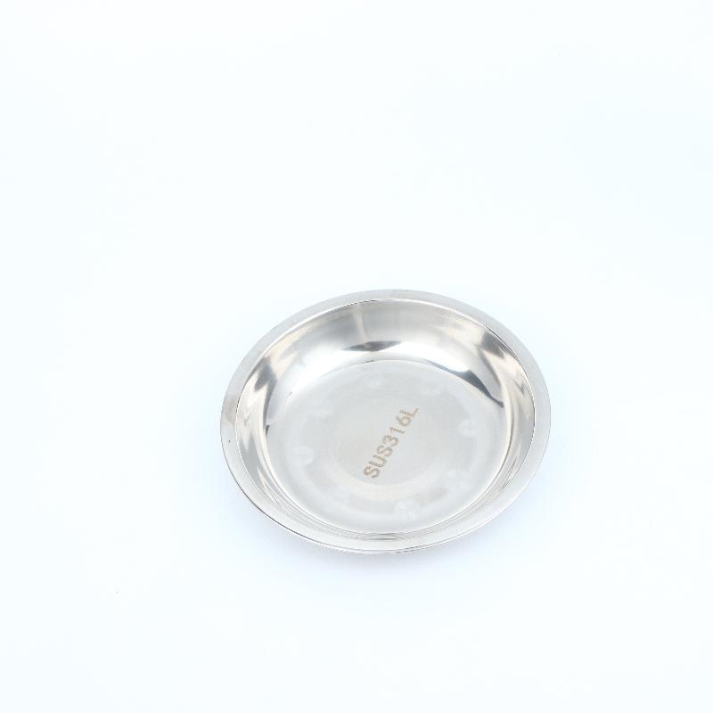 2Pcs Reusable Stainless Steel Dinner Plates Thickened Polished Round Shallow Dishes for Picnic Barbecue Use