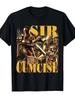 Sir Cumcise Lustiges Meme T-Shirt Mittelalterlicher Ritter Bootleg Krieger Grafik-T-Shirt Weiches Schweres Rundhals-T-Shirt Leichte Dehnbarkeit