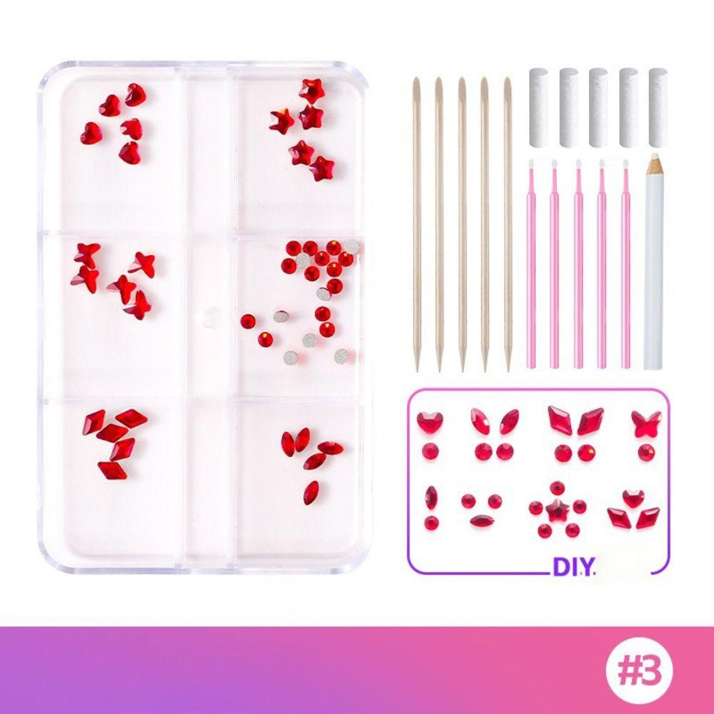 Dental Tooth Gems Diamond Dental Jewelry Crystal Diamond Ornament DIY Tools with Self-adhesive Box Denture Acrylic