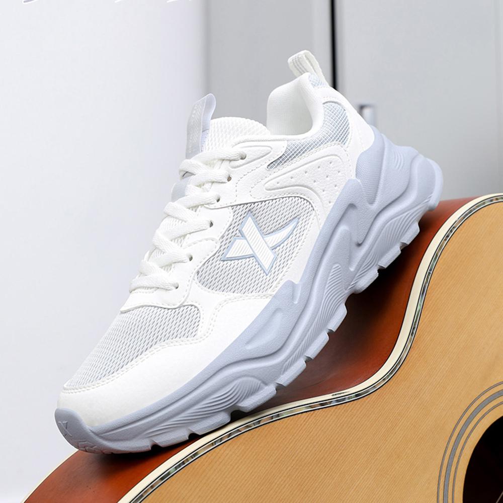 Xtep Lightweight Versatile Trendy Breathable Rebound Low-Top Casual Running Shoes Women sneaker White Gray 875218320034-1